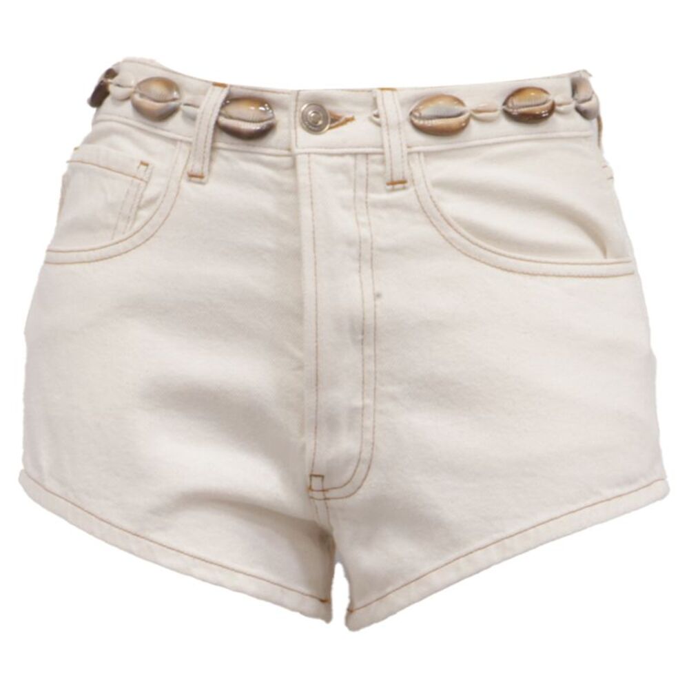 Alanui Ocean Dream Mini Shorts in White Cotton